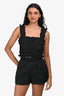 Maje Black Ruffled Sleeveless Cropped Top Size 2