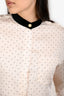 Sandro Cream/Black Velvet Collared Polka Dot Long Sleeve Button Up Shirt Size 3