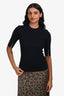 A.L.C Navy Wool Ribbed Knit Short Sleeve Top Size XS