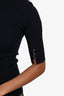 A.L.C Navy Wool Ribbed Knit Short Sleeve Top Size XS
