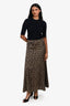 Ba&sh Green/Orange Leopard Maxi Skirt Size 34
