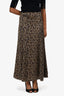 Ba&sh Green/Orange Leopard Maxi Skirt Size 34