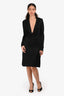Helmut Lang Black Draped Off The Shoulder Midi Dress Size S