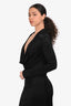 Helmut Lang Black Draped Off The Shoulder Midi Dress Size S