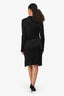 Helmut Lang Black Draped Off The Shoulder Midi Dress Size S