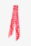 Hermès Pink/Red Silk Graphic Print Twilly