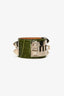 Hermès 2010 Green Shiny Alligator Collier de Chien Bracelet