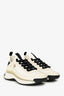 Pre-Loved Chanel™ 2020 Black/White Leather Trim CC Logo Sneakers Size 37.5
