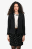 Pre-Loved Chanel™ 2014 Black Cotton Blend Tweed CC Logo Embellished Button Evening Jacket Size 36
