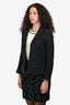 Pre-Loved Chanel™ 2014 Black Cotton Blend Tweed CC Logo Embellished Button Evening Jacket Size 36