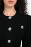 Balmain Black Fitted Cardigan with Buttons Size 36