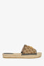 Gucci Beige Padded Monogram GG Raffia Sandals Size 41