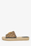 Gucci Beige Padded Monogram GG Raffia Sandals Size 41