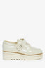 Pre-Loved Chanel™ White Patent Leather CC Gold Chain Platform Loafers Size 36.5