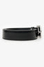 Prada Black Leather Logo Plaque Buckle Belt Size 95