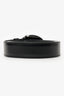 Prada Black Leather Logo Plaque Buckle Belt Size 95