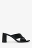 Saint Laurent Black Leather Loulou Criss Cross Mules Size 41