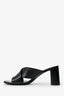 Saint Laurent Black Leather Loulou Criss Cross Mules Size 41