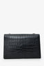 Saint Laurent Black Embossed Leather Large Kate Flap Bag