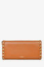 Valentino Brown Leather Rockstud Wallet on Chain