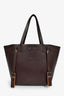 Celine Brown Leather 'Cabas' Phantom Tote Bag With Tassels