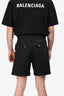 Valentino Black Denim Wide Shorts Size 44 Mens