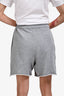 Celine Heathered Grey Cotton/Cashmere Triomphe Logo Sweat Shorts Size XS