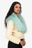 Gucci Cream Wool/Cashmere Cardigan With Detachable Blue Faux Fur Trim Size S