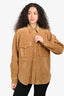 Celine Tan Leather Button Down Western Jacket Size 40