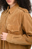 Celine Tan Leather Button Down Western Jacket Size 40