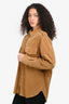 Celine Tan Leather Button Down Western Jacket Size 40