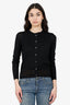 Louis Vuitton Black Damier Pattern Cardigan With Square Silver Buttons Size S