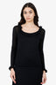 Louis Vuitton Black Cashmere/Silk Ruffled Knit Top Size S