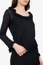 Louis Vuitton Black Cashmere/Silk Ruffled Knit Top Size S