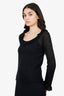 Louis Vuitton Black Cashmere/Silk Ruffled Knit Top Size S