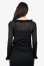 Louis Vuitton Black Cashmere/Silk Ruffled Knit Top Size S