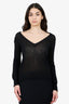 Louis Vuitton Black Cashmere/Cotton Long Sleeve V-neck Knit Top Size M