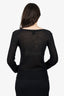 Louis Vuitton Black Cashmere/Cotton Long Sleeve V-neck Knit Top Size M