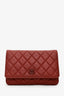 Pre-Loved Chanel™ 2011-12 Burgundy Quilted Lambskin Wallet on Chain