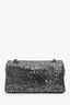 Pre-Loved Chanel™ 2006-08 Silver Metallic Sequin Classic Single Flap Bag