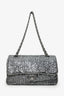 Pre-Loved Chanel™ 2006-08 Silver Metallic Sequin Classic Single Flap Bag