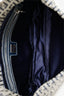 Fendi Navy Zucchino FF Double Flap Baguette Shoulder Bag