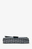 Fendi Navy Zucchino FF Leather Trimmed Baguette Shoulder Bag