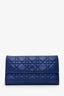 Christian Dior 2013 Navy Cannage Leather Lady Dior Wallet With Chain