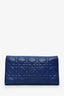 Christian Dior 2013 Navy Cannage Leather Lady Dior Wallet With Chain