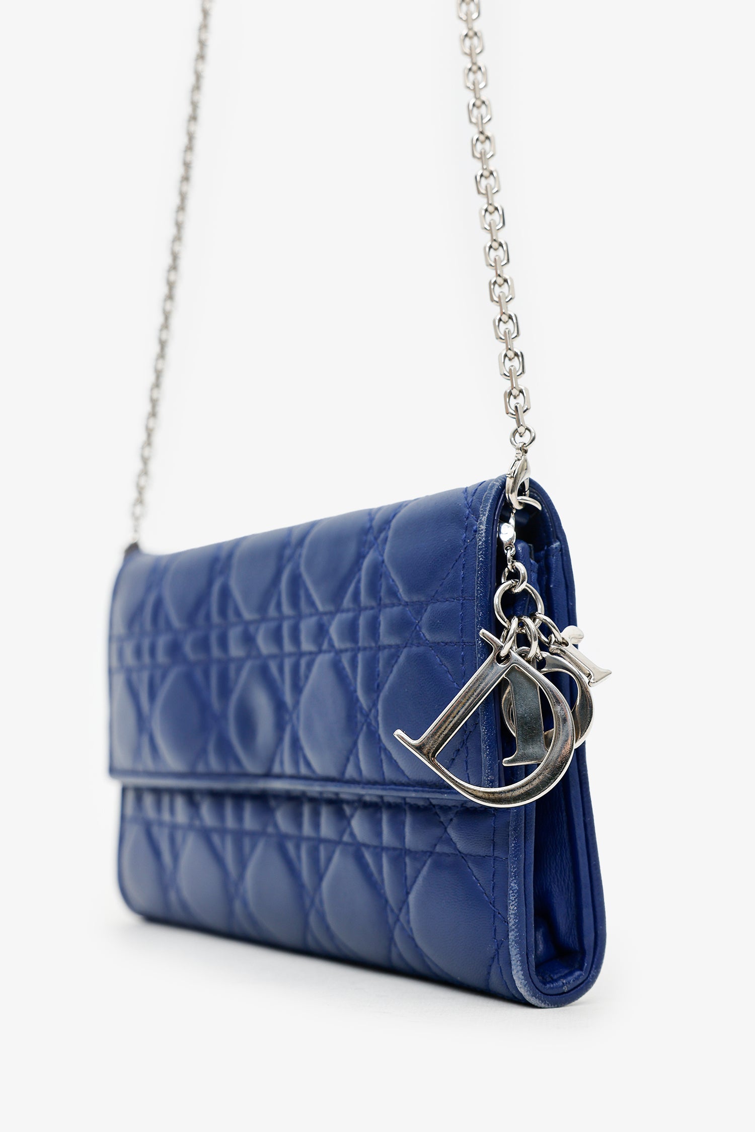 Christian Dior 2013 Navy Cannage Leather Lady Dior Wallet With