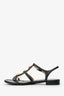 Pre-Loved Chanel™ 2015  Black Leather Star Embellished Strappy Sandals Size 37