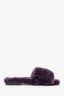 Hermès Purple Shearling 'Oran' Sandals Size 34