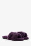 Hermès Purple Shearling 'Oran' Sandals Size 34