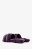 Hermès Purple Shearling 'Oran' Sandals Size 34